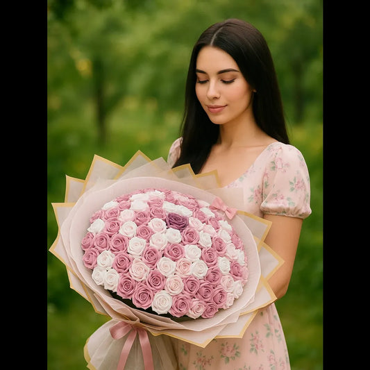 Buchet Gigant - 101 Trandafiri „Regina Eleganței”