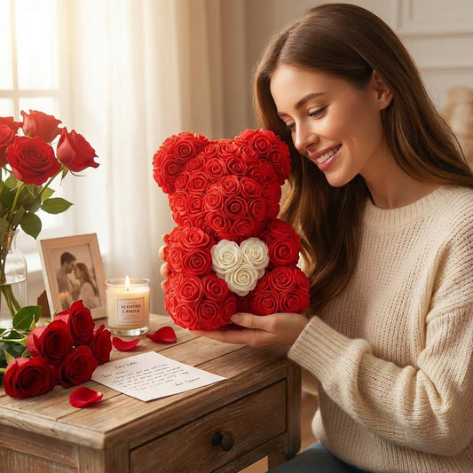 🐻🌹 Ursulețul „Royal Bloom” – Cadoul care spune „Te iubesc” fără cuvinte ✨💖