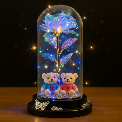 🌹 Trandafirul Fermecat cu Ursuleți – Cadoul Iubirii Eterne