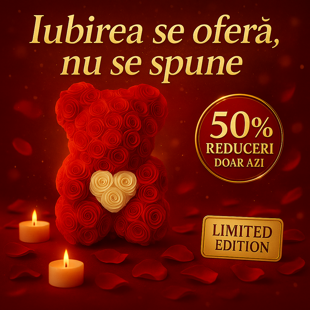 🐻🌹 Ursulețul „Royal Bloom” – Cadoul care spune „Te iubesc” fără cuvinte ✨💖