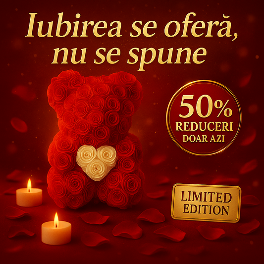 🐻🌹 Ursulețul „Royal Bloom” – Cadoul care spune „Te iubesc” fără cuvinte ✨💖