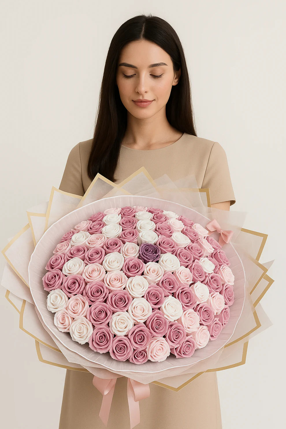 Buchet Gigant - 101 Trandafiri „Regina Eleganței”