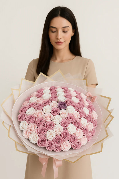 Buchet Gigant - 101 Trandafiri „Regina Eleganței”