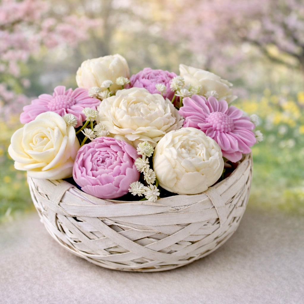 Aranjament decorativ din ceară “Ivory & Blush”