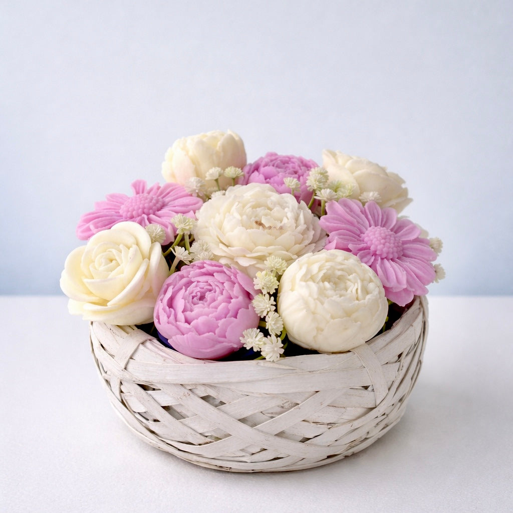 Aranjament decorativ din ceară “Ivory & Blush”